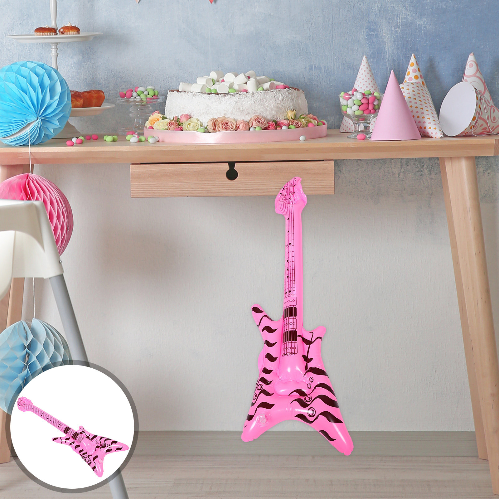 Musical Instrument You Blow - جيتار قابل للنفخ من مادة PVC،