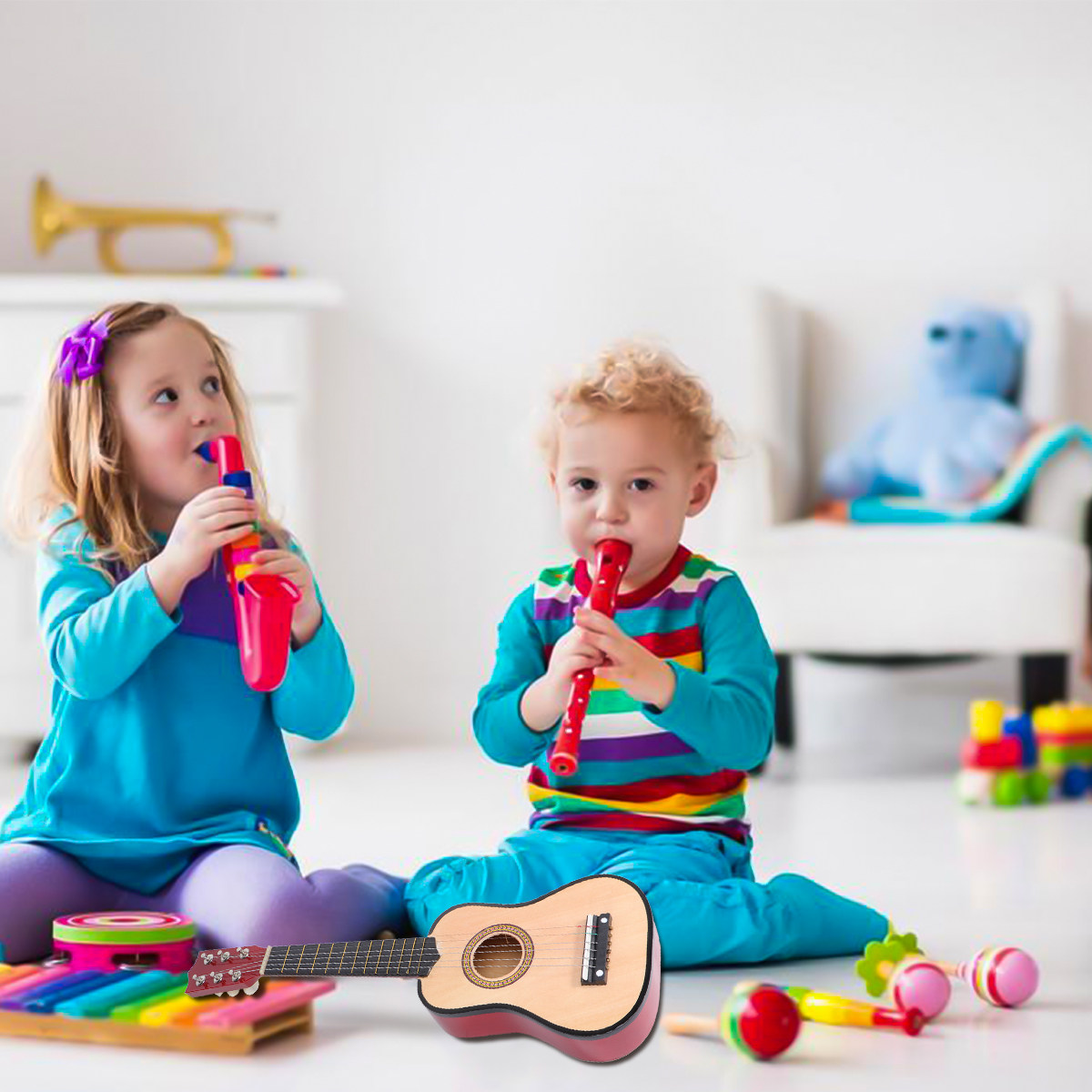 Musical Instrument I Play - جيتار أكوستيك للأطفال مقاس 21 بوصة،