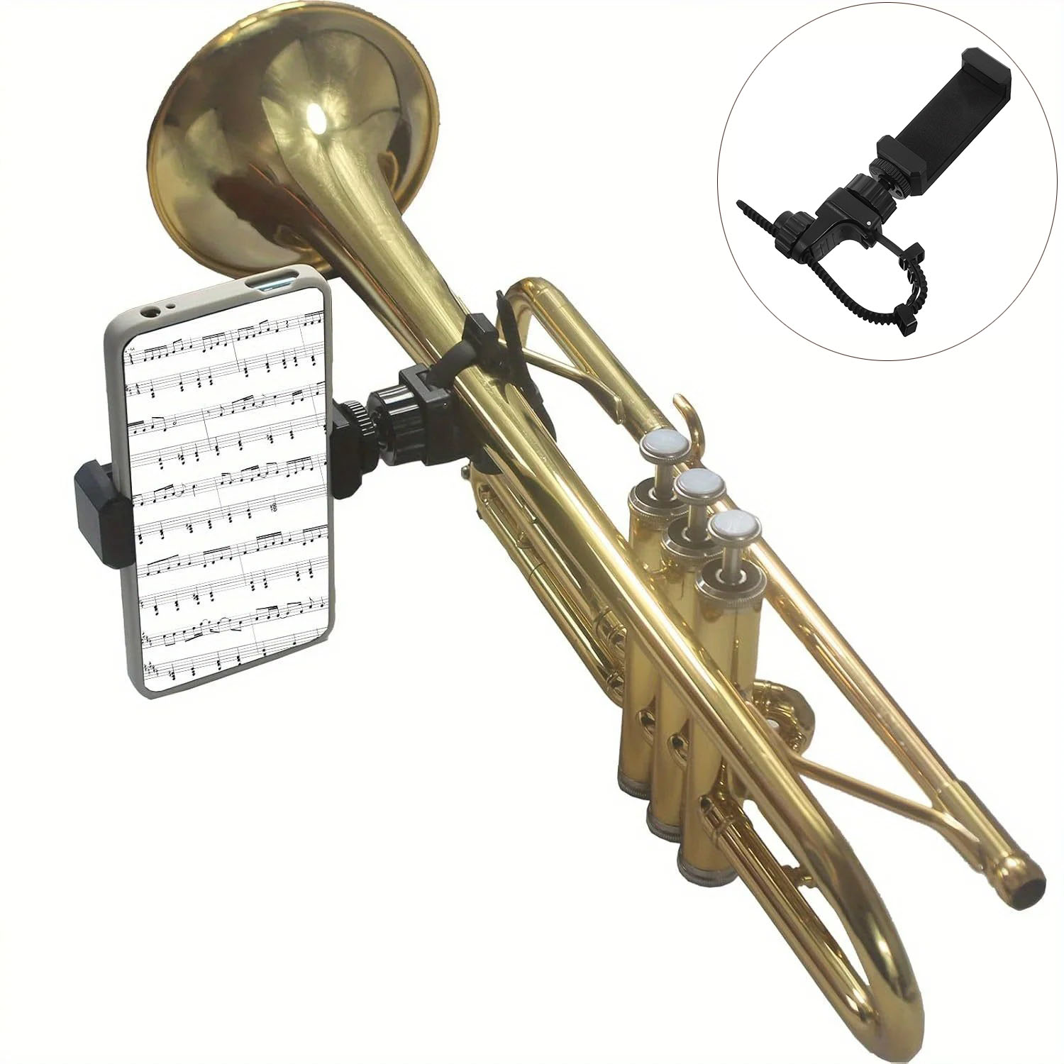 Musical Instrument Trumpet - حامل هاتف معدني على شكل آلة
