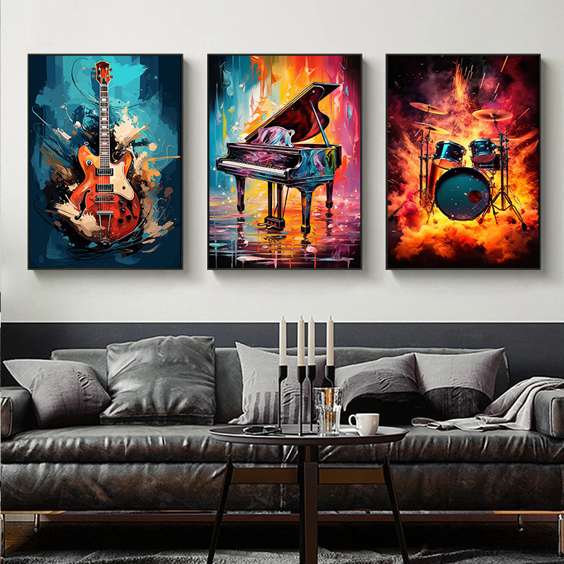 لوحات فنية تجريدية ملونة بدون  - مراجعة Musical Instrument Photo وسعره